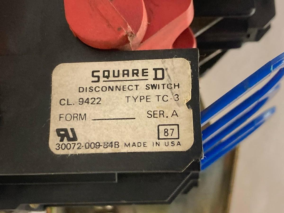 Used Square D,H-30-SV,Disconnect Switch Ser D2