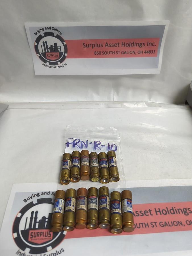 Used COOPER BUSSMANN,FRN-R-10,FUSETRON 10 AMP FUSE LOT OF 13 PRE-OWNED