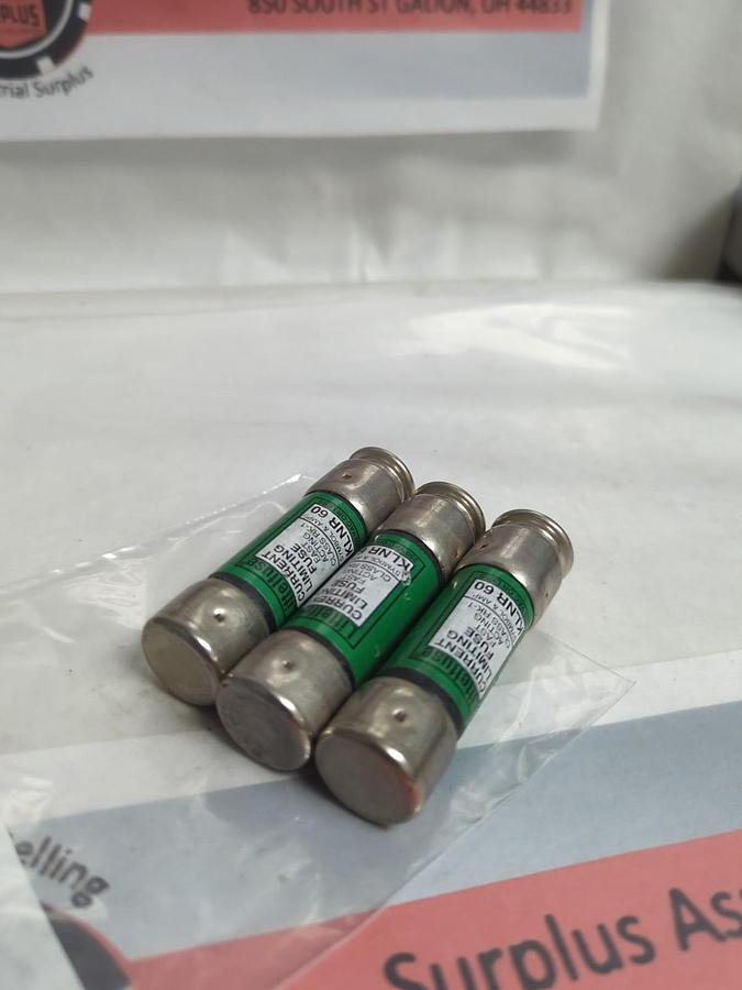 Used LITTELFUSE,KLNR-60,FAST-ACTING 60 AMP FUSE LOT OF 3 PRE-OWNED