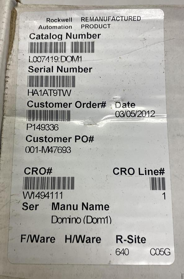 Used DOMINO,L007419,DRIVER BOARD REFURBISHED