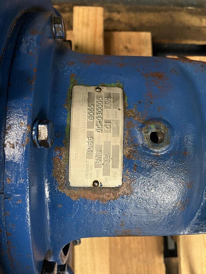 Used CRANE DEMING,4066 8065,CENTRIFUGAL PUMP 8X8X12