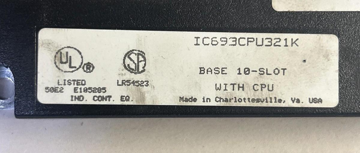 Used GE FANUC,IC693CPU321K,10 SLOT CPU RACK