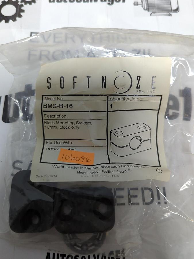 SOFTNOZE,BMS-B-16,BLOCK MOUNTING SYSTEM  BLOCK ONLY NEW