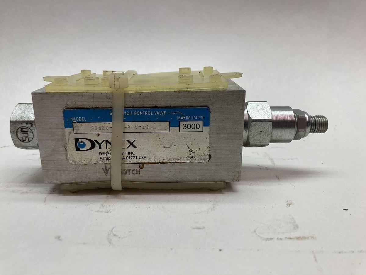 Used Dynex/Rivett,S8820-D03-A-V-20,Hydraulic Inlet Pressure Reducing Valve 3000PSI