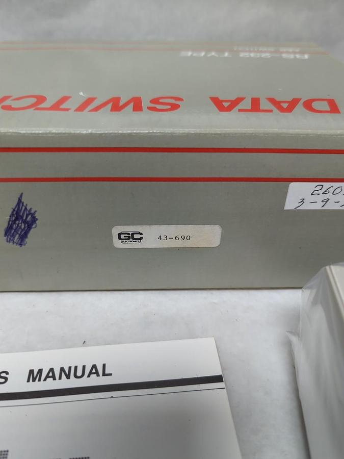 GC ELECTRONICS,43-690,DATA SWITCH TYPR RS-232 A7B SWITCH NOS