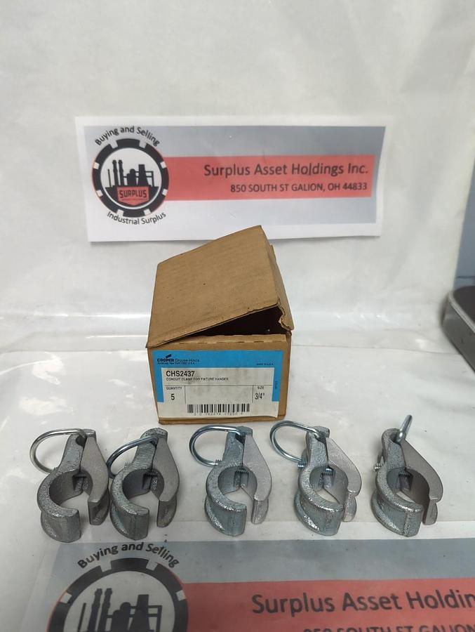 COOPER CROUSE-HINDS,CHS2437,CONDUIT CLAMP FOR FIXTUREHANGER 3/4 INCH LOT OF 5