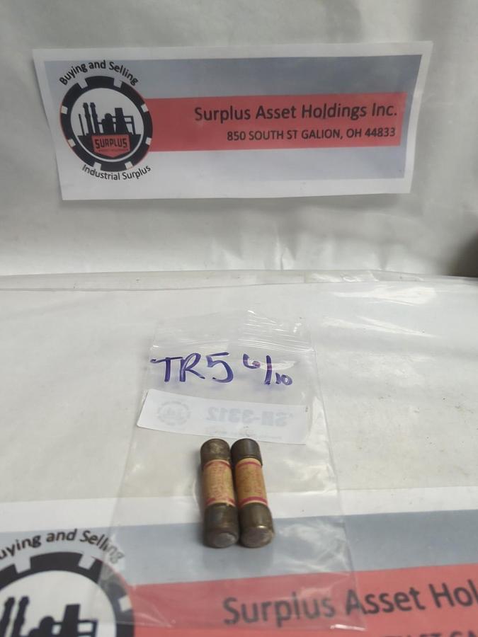 Used GOULD SHAWMUT,TR-5-6/10,TRI-ONIC 5-6/10 AMP FUSE LOT OF 2 PRE-OWNED