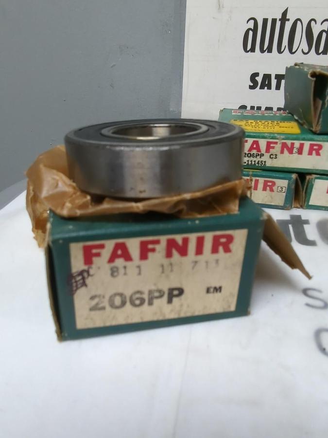 FAFNIR,206PP,RUBBER SEALED BALL BEARING 30X62X16MM LOT OF 7 NOS