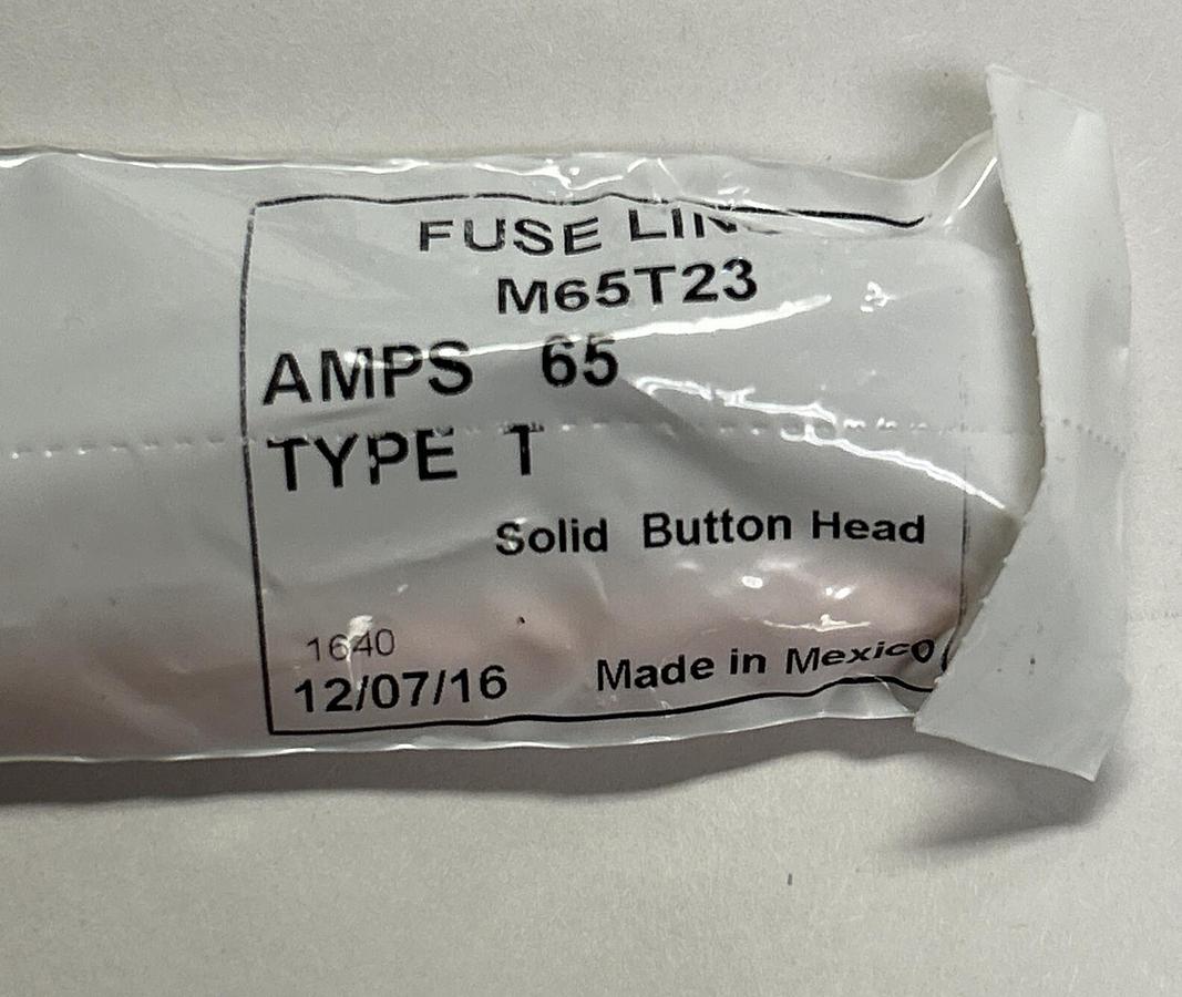 HUBBELL CHANCE,M65T23,FUSE LINK SOLID BUTTON HEAD 65A LOT OF 4 NEW