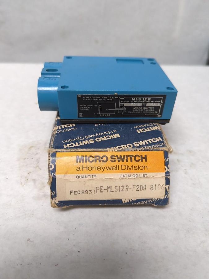 HONEYWELL,MLS 12R,MICRO SWITCH PHOTOELECTRIC SENSOR/RECIEVER TYPE F 20A NOS