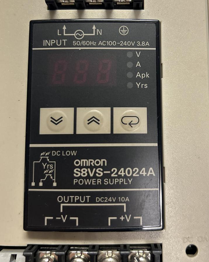 Used OMRON,S8VS-24024A,POWER SUPPLY 10A 24DCV