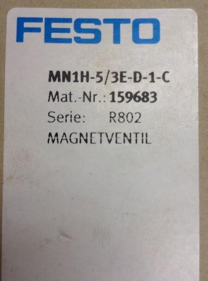 Festo,MN1H-5/3E-D-1C,Solenoid Valve LOT OF 2 NOS