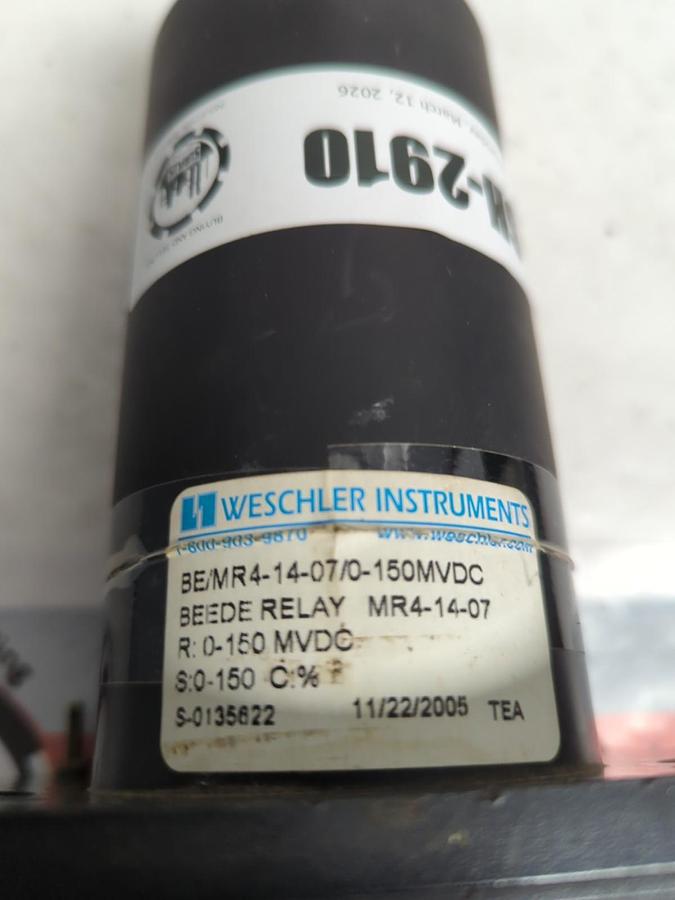 Used WESCHLER INSTRUMENTS,BE/MR4-14-07/0-150MVDC,METER REAY/CONTROLLER 0-150%