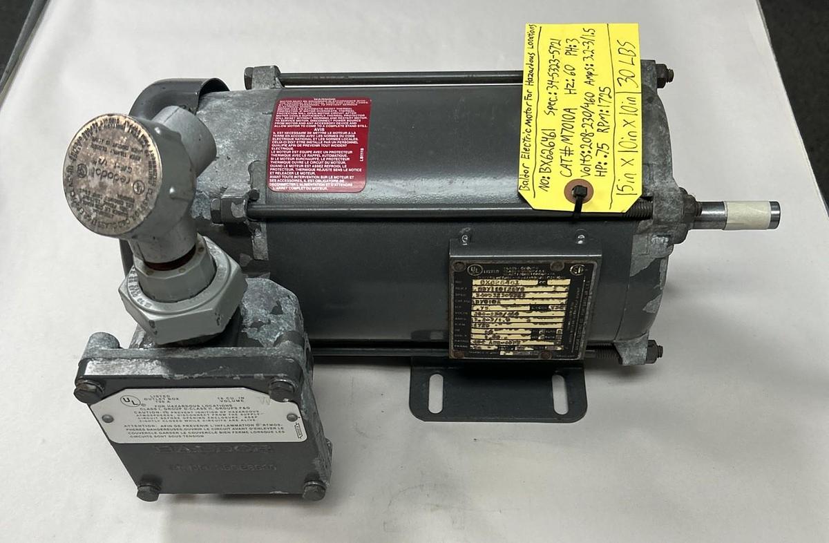 Used BALDOR,M7010A,EXPLOSION PROOF MOTOR 3/4HP 208-230/460V 1725RPM 3PH 56 FRAME