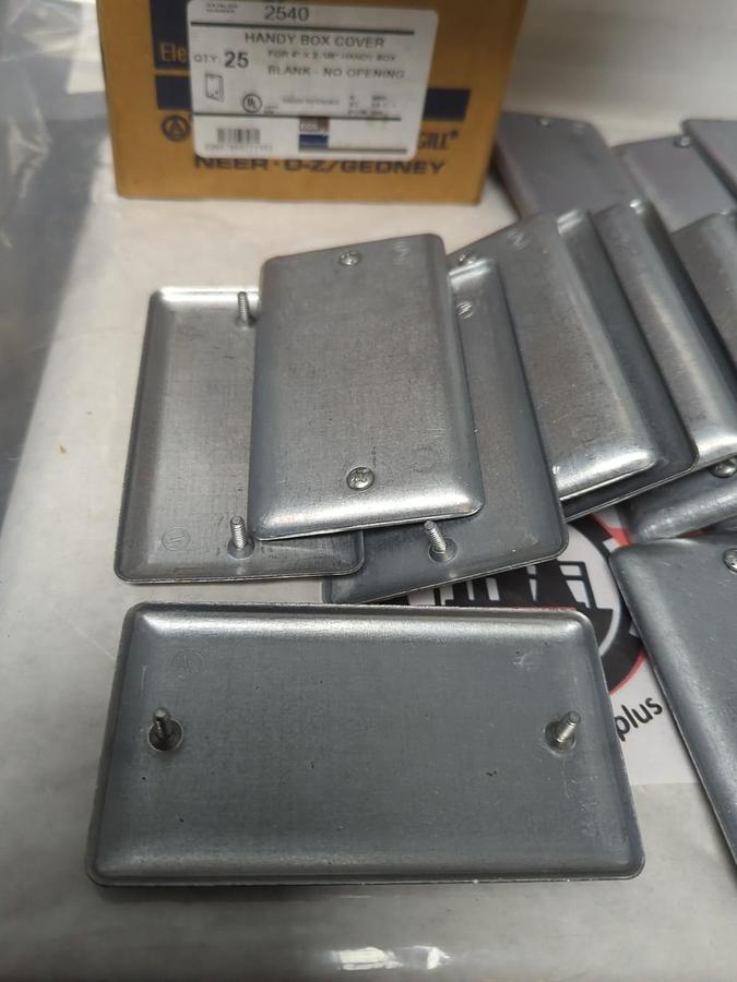 APPLETON EGS,2540,HANDY BOX BLANK BOX COVERS BOX OF 25 PCS 4X2-1/8 INCH NOS