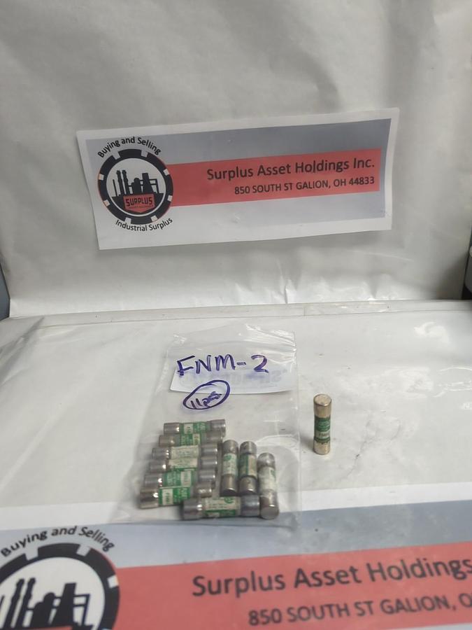 Used COOPER BUSSMANN,FNM-2,FUSETRON 2 AMP FUSE LOT OF 11 PRE-OWNED
