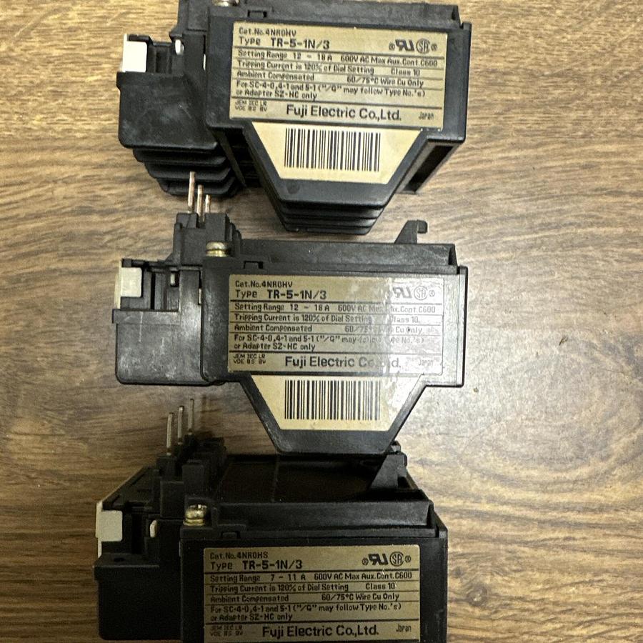 Used Fuji,TR-5-1N/3,Thermal Overload Relay LOT of 3