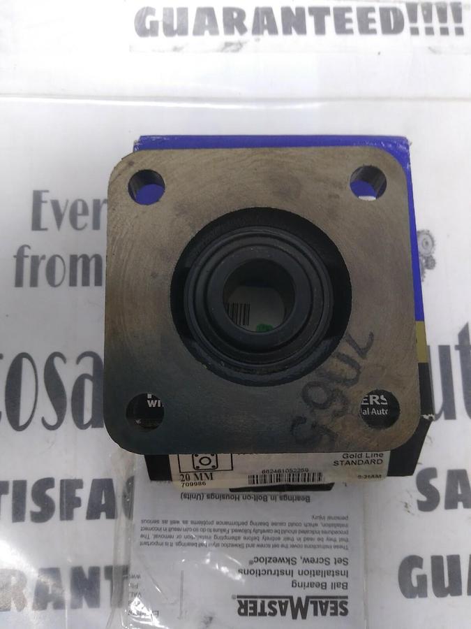 SEALMASTER,SF-204,FLANGE MOUNT BEARING UNIT 4-BOLT 20MM BORE NOS