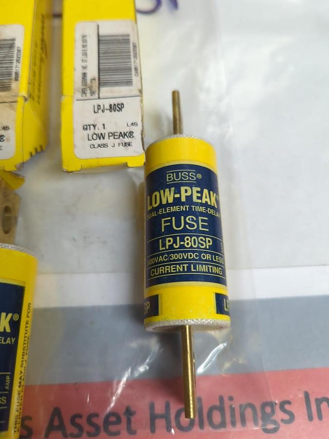 COOPER BUSSMANN,LPJ-80SP,LOW-PEAK 80 AMP FUSE LOT OF 3 NOS
