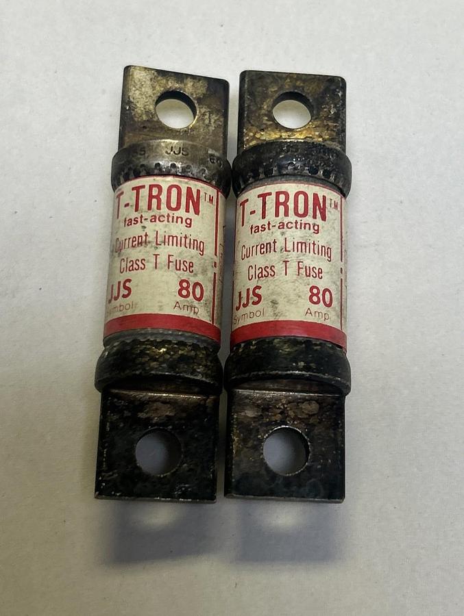 Used BUSSMANN,JJS80,T-TRON FUSE 80A 600V LOT OF 2