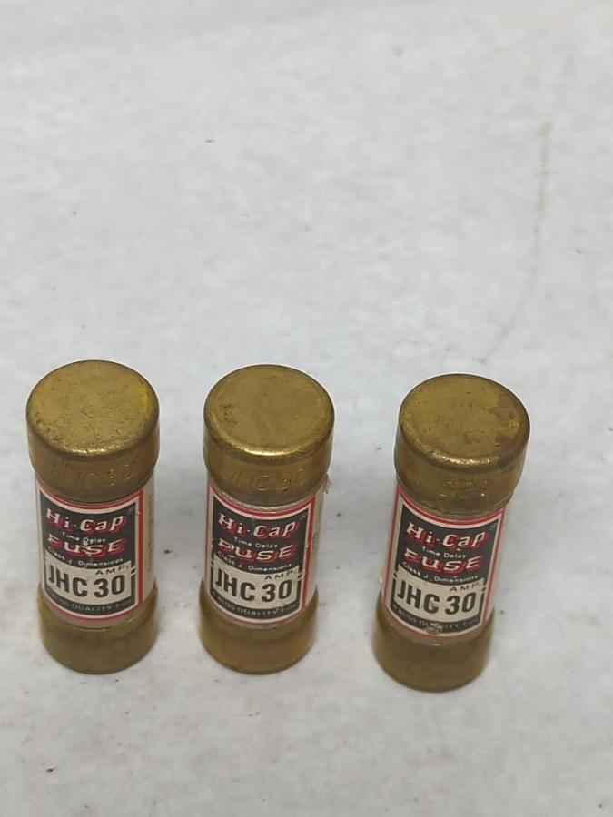 Used COOPER BUSSMANN,JHC-30,HI-CAP 30 AMP FUSE LOT OF 3 PRE-OWNED