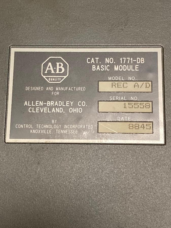 Used Allen Bradley,1771-DB,Basic Module REC A/D