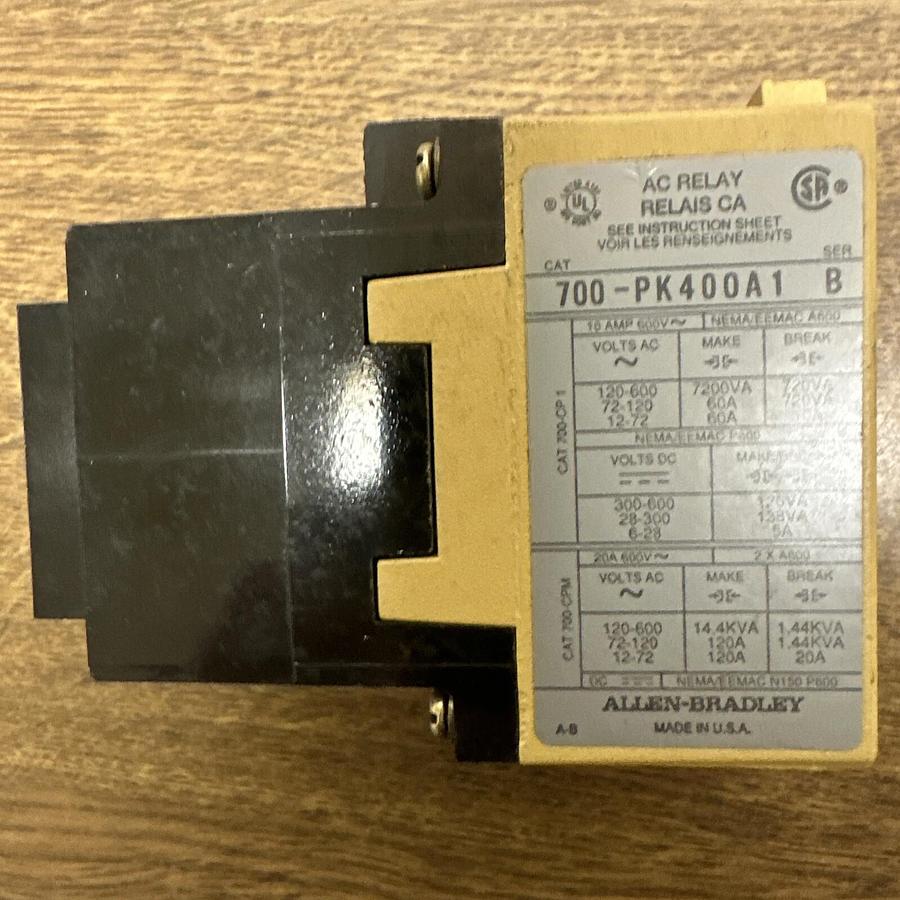 Used A-B,700-PK400A1,Control Relay