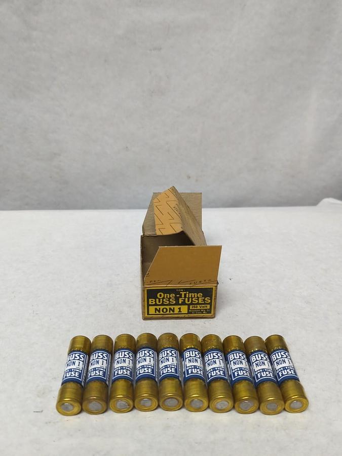 COOPER BUSSMANN,NON-1,ONE-TIME 1 AMP FUSES BOX OF 10 NOS