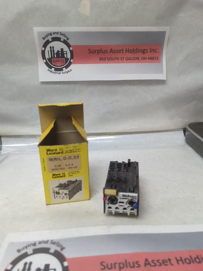 WARD LEONARD,WRIL 0-0,32,OVERLOAD RELAY .25 TO .4A NOS