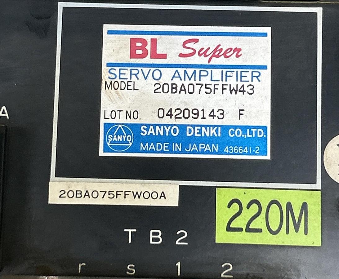 Used SANYO DENKI,20BA075FFW43,SERVO AMPLIFIER