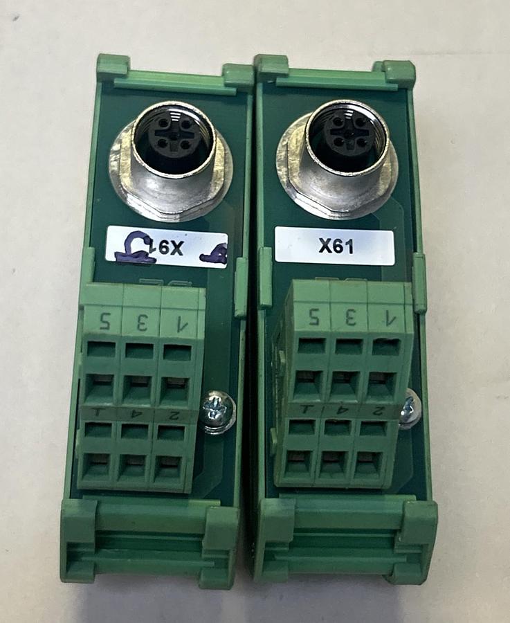 Used PHOENIX CONTACT,FLKM-M12/B/5P/4A/SO106,VARIOFACE MODULE LOT OF 2