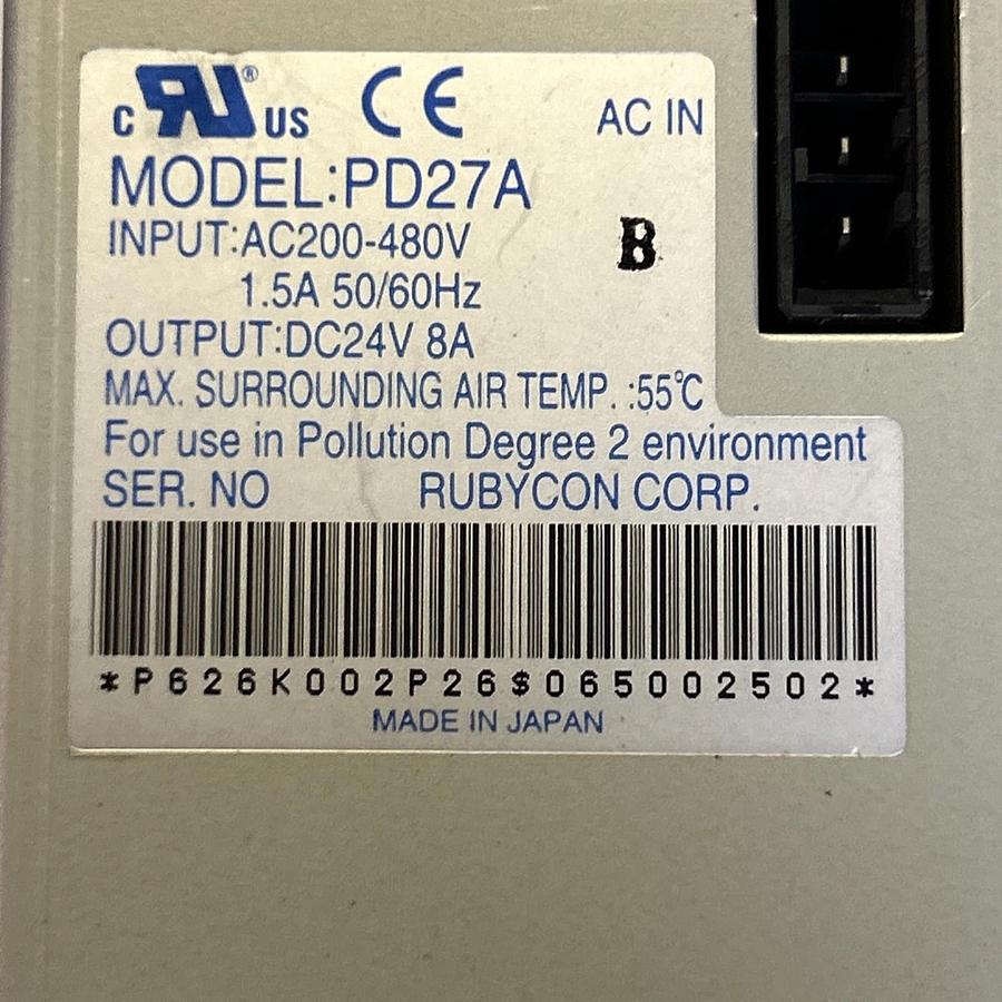 Used RUBYCON CORP,PD27A,POWER SUPPLY