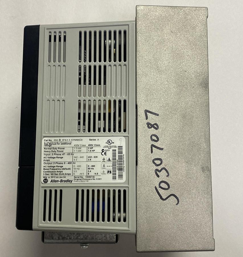 ALLEN BRADLEY,20AD3P4A3AYNNNG0,SER A POWERFLEX 70 AC DRIVE 2 HP VFD NEW