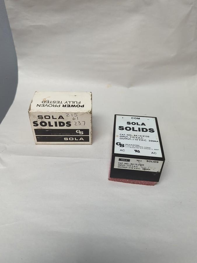 SOLA SOLIDS,84-15-2135,POWER SUPPLY 115 VAC 15 VDC 35 OMA NOS