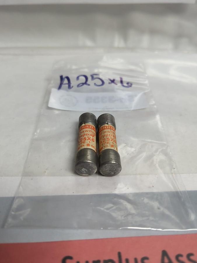 Used GOULD SHAWMUT,A25X6,AMP-TRAP 6AMP FUSE LOT OF 2 PRE-OWNED