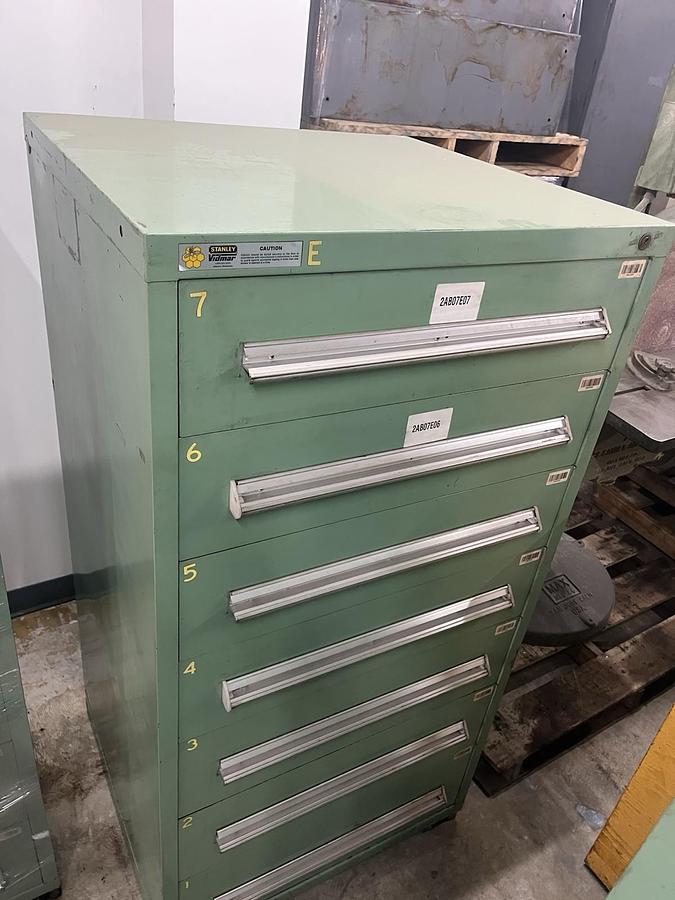 Used Stanley Vidmar 7 Drawer Cabinet 30x60x28 have dividers not pictured