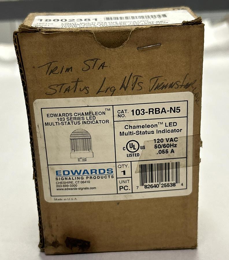 Used EDWARDS SIGNALING,103-RBA-N5,INDICATOR LIGHT NEW