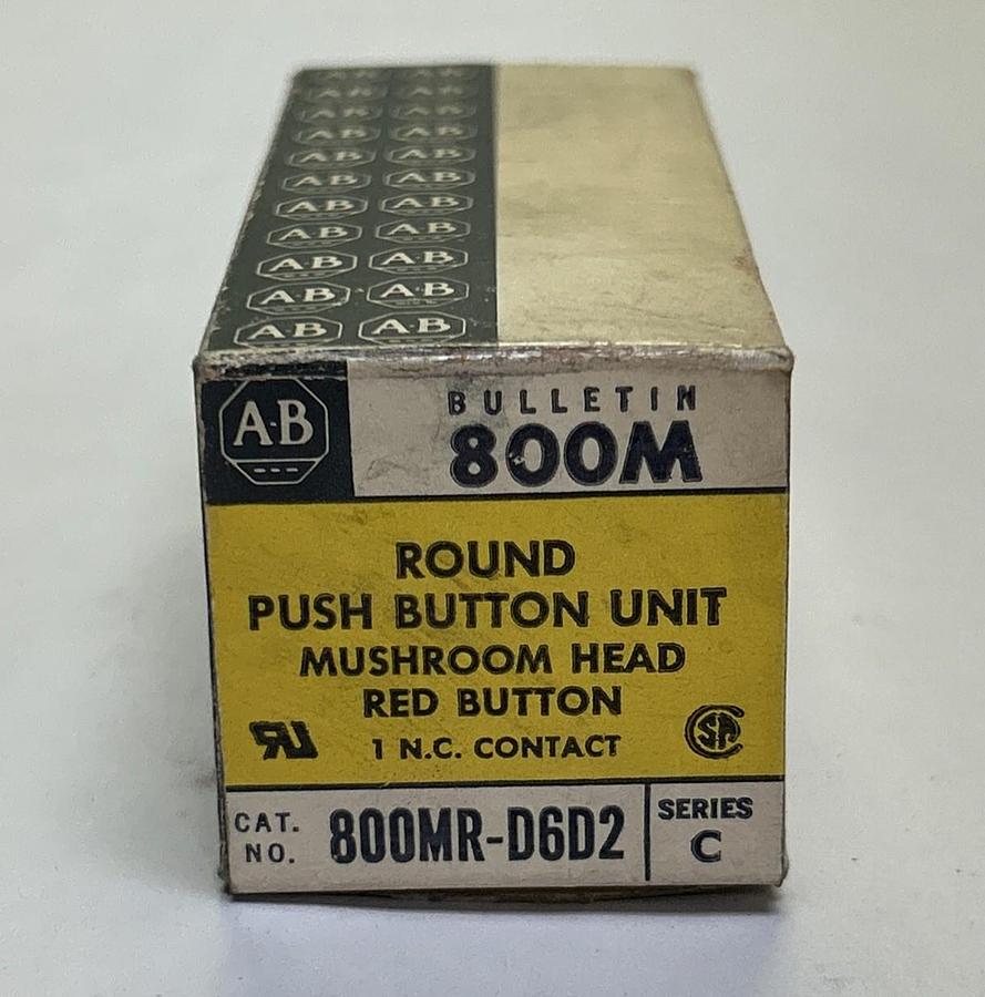 ALLEN BRADLEY,800MR-D6D2,RED PUSH BUTTON UNIT NOS