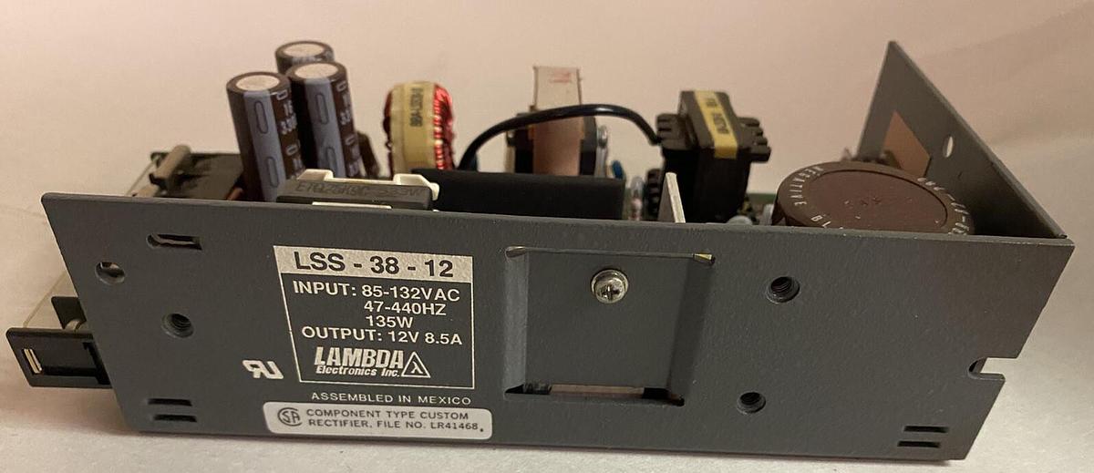 LAMBDA,LSS-38-12,POWER SUPPLY INPUT 85-132VAC OUTPUT 12VDC 8.5A