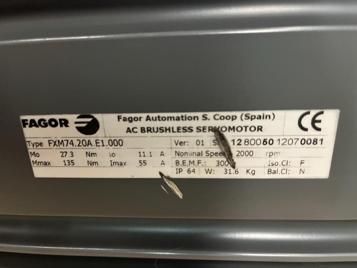 Used FAGOR,FXM74.20A.E1.000,AC BRUSHLESS SERVO MOTOR