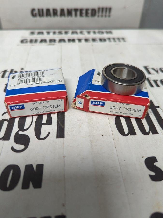 SKF,6003-2RSJEM,DEEP GROOVE BALL BEARING LOT OF 2 NOS