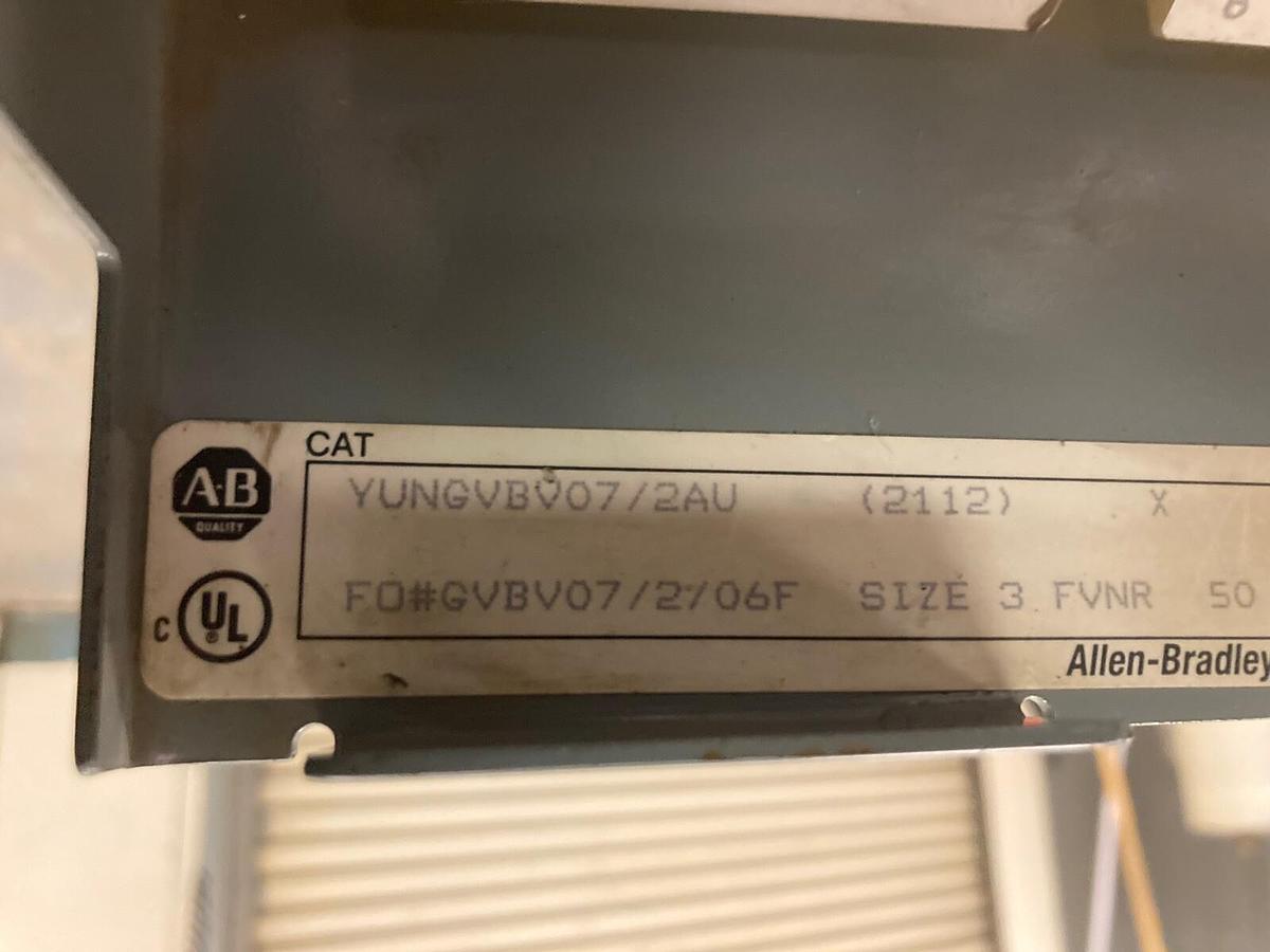 Used Allen-Bradley,2100 2112,Size 3 Fused MCC 32 Inch Starter Feeder Bucket