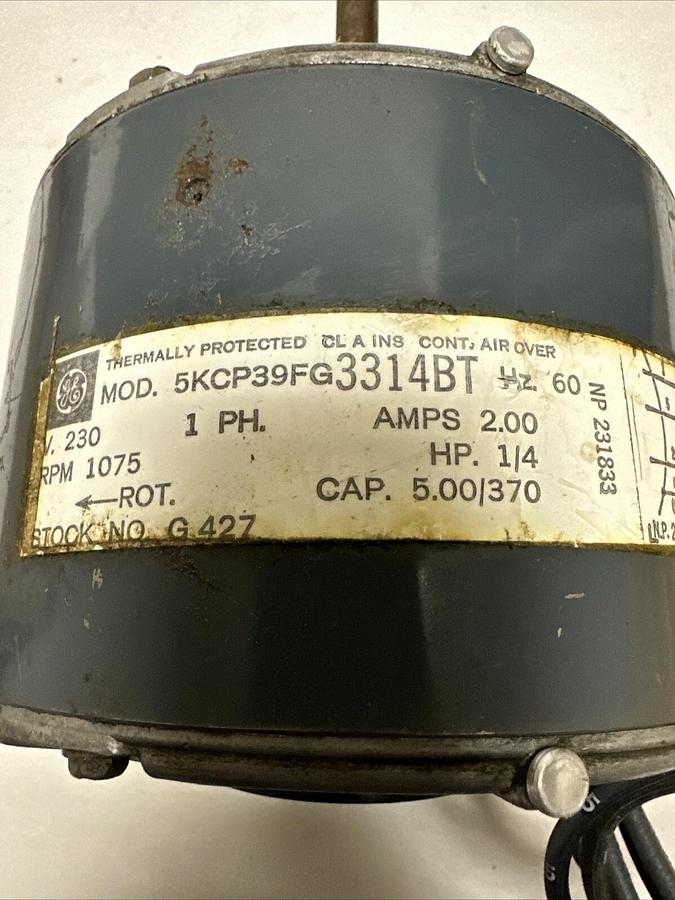 Used GE,5KCP39FG3314BT,1/4HP 1075RPM 230V Single Phase Blower Motor (G001)