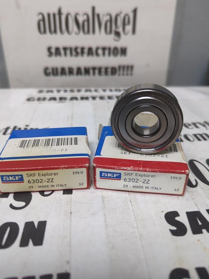 SKF,6302-2Z,DEEP GROOVE BALL BEARINGS 15X42X13MM LOT OF 2 NOS