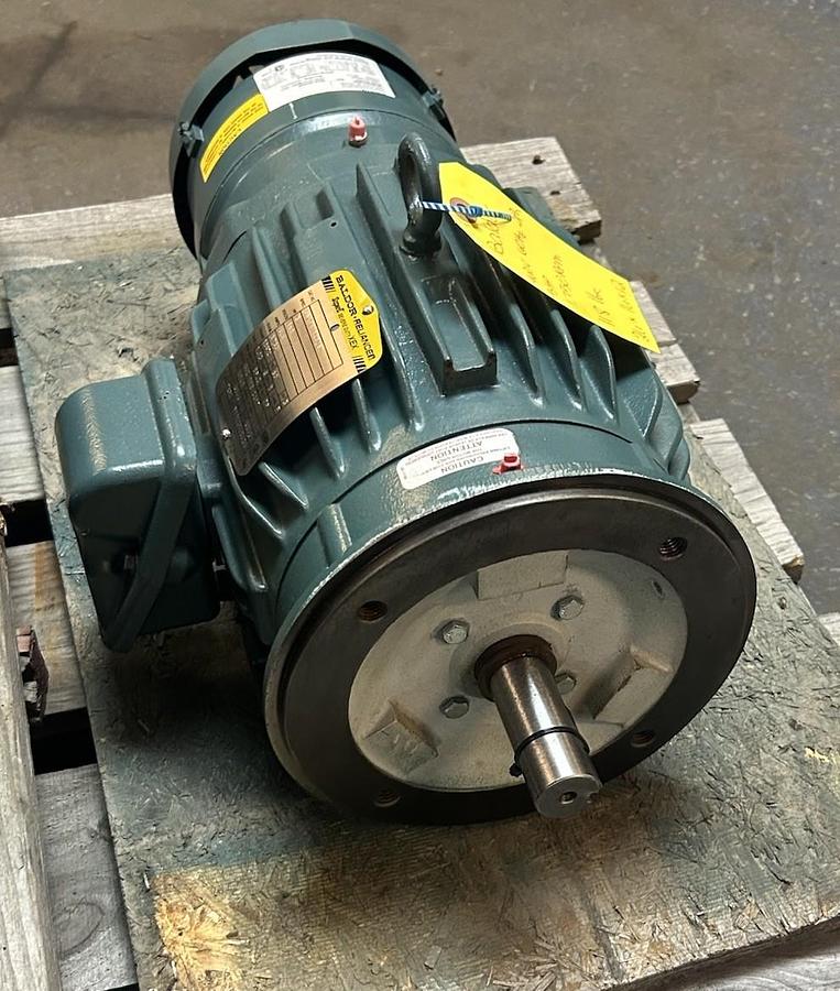 Used BALDOR,184TC,SEVERE DUTY MOTOR 5HP 460V 1750RPM 3PH / STEARNS 1056162Q0DQF BRAKE