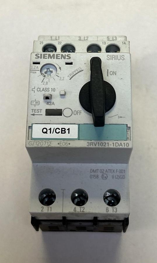 Used SIEMENS,3RV1021-1DA10,MOTOR STARTER