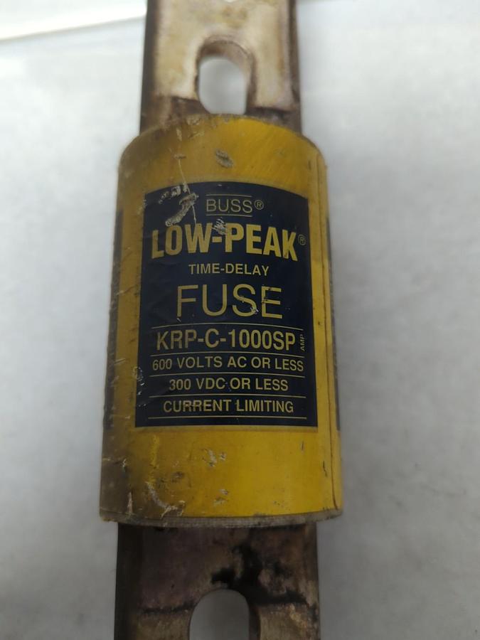 Used COOPER BUSSMANN,KRP-C-1000SP,LOW-PEAK 1000 AMP FUSE PRE-OWNED