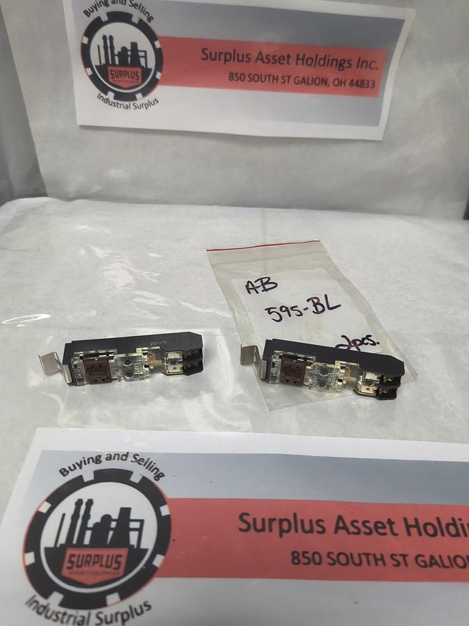 Used ALLEN BRADLEY,595-BL,AUXILIARY CONTACT SERIES B LOT OF 2 PRE-OWNED