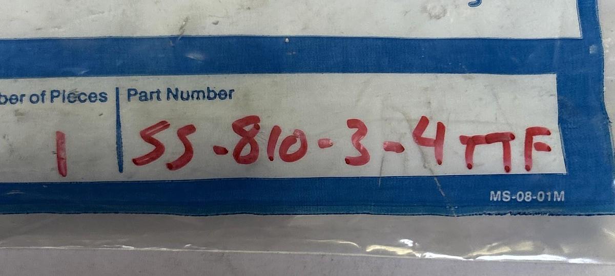 Used SWAGELOK,SS-810-3-4TTF,STAINLESS STEEL TUBE FITTING NOS