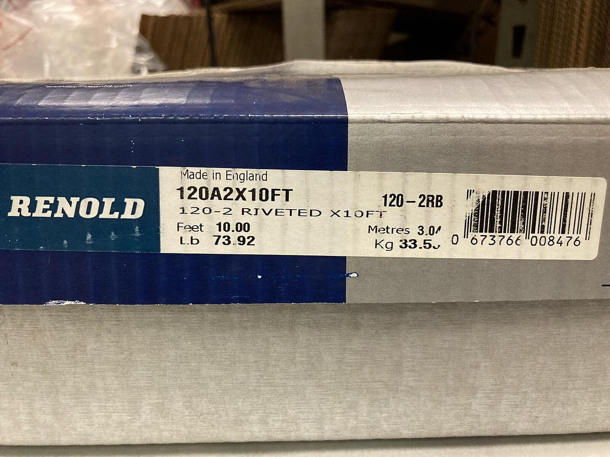 Used RENOLD,120A2X10FT 120-2RB,120-2 RIVETED ROLLR CHAIN x10FT